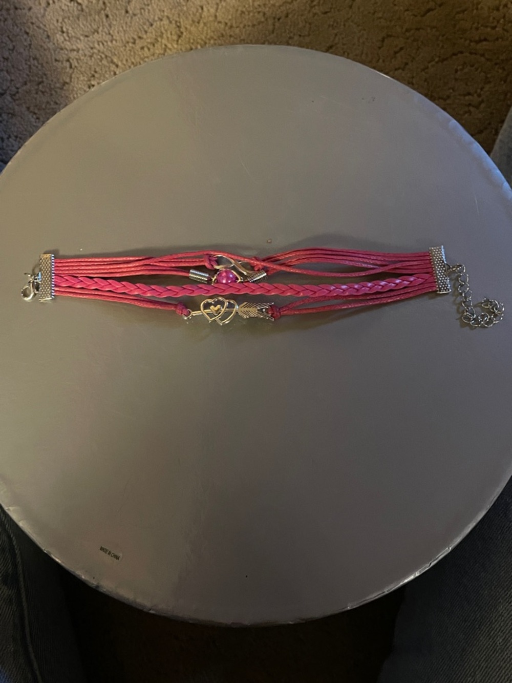 Pink heart bracelet